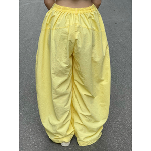 Pantalones Anchos de Verano para Mujer, Cintura Elástica con Cuentas y Encaje, Diseño Floral, Transpirables, Casuales, Estilo Urbano, Color Amarillo, Nuevo Diseño - Product Image 3