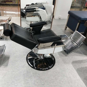 Sillón de <span class=keywords><strong>Barber</strong></span>ía Retro, Reclinable, Hidráulico, Resistente, de Cuero PU Antiguo para Hombre - Product Image 3