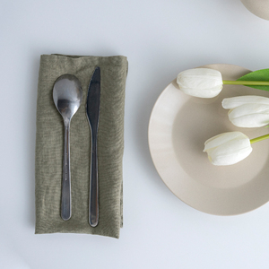 Groothandel OEKO-TEX Luxe Bruiloft Europese Diner Keuken Handgemaakte Hemstitch Natuurlijke Linnen Servet Doek Linnen Zakdoek - Product Image 3