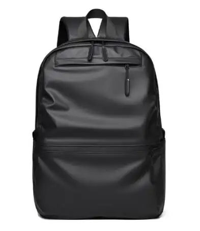 black leather backpack