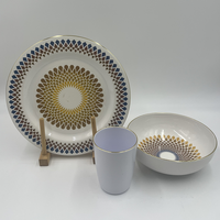 Bol à soupe en mélamine doré de qualité supérieure, 17,7 cm/1000 ml/34 oz, pour les mariages et l'utilisation quotidienne