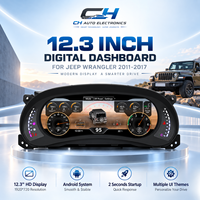 Pour Jeep Wrangler JK 2011-2017, tableau de bord numérique 12,3 pouces, écran LCD, compteur de vitesse, installation plug and play, mise à niveau