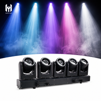Barre LED longue 5x80W RGBW 4-en-1 avec zoom, faisceau mobile et rotation infinie sur axes XY, contrôle DMX512 RDM, éclairage de scène pour événements DJ
