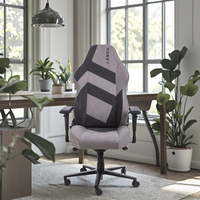Chaise de bureau ergonomique pour gamer, revêtement en tissu écologique, mousse à mémoire de forme, hauteur réglable, style exécutif, design moderne, aluminium