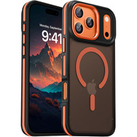 Coque PC magnétique compatible au toucher mat pour 16/17 Pro Max ; Coque rigide antichute bicolore avec imprimé animal