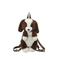 Sac à dos en peluche chien ODM, super doux, grande capacité, unisexe, pour l'école, rembourré en coton PP