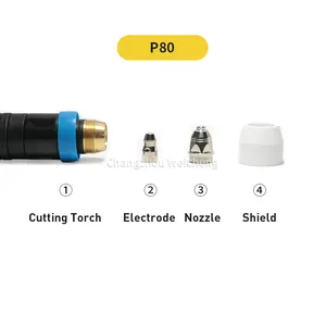 La tagliatrice al Plasma della torcia della taglierina del Plasma P80 di alta qualità utilizza la torcia di raffreddamento ad aria P80