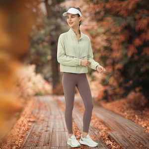 Chaqueta de Yoga Casual Larga y Holgada para Mujer, de Alta Calidad, para Primavera, para Correr, Resistente al Viento, con Cierre y Cuello Alto, Transpirable, de Lana - Product Image 2