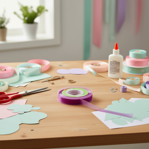 ILAN Nastro di Gaze 1,5 cm x 35 Y Viola per Lavori Artigianali - Product Image 3