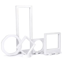Boîte flottante 3D de présentation de bijoux 9x9cm, 1 pièce, cadre, présentoir, boîte d'ombre avec Base ronde, logo personnalisé