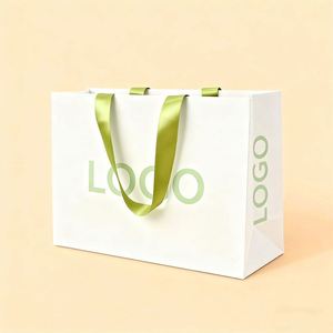 Sac cadeau en papier sans couture à fond renforcé, grande capacité, avec poignées en sergé pour les faveurs de mariage - Product Image 2
