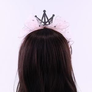 Diadema de maquillaje personalizada al por mayor con diseño de lazo y cinta con logo para niñas, material de gasa, 14 cm de circunferencia - Product Image 3