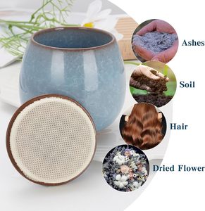 โกศเซรามิกขนาดเล็กสีเขียวขุ่นสำหรับใส่เถ้ากระดูกมนุษย์หรือสัตว์เลี้ยง  แบบสั่งทำพิเศษ - Product Image 3