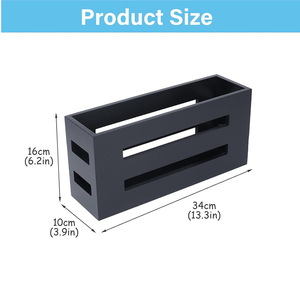 Desktop <b>File</b> Box Wooden <b>Storage</b> Organizer Black Rectangle Office Desk Magazine Holder Book Display Box Standing Type - Product Image 2