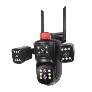 Caméra WiFi sans fil 8MP, 4 vues, PTZ, vision nocturne HD extérieure, couleur intégrale, avec zoom 10x et portée infrarouge de 30M - Product Image 1