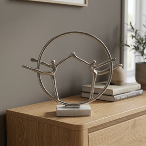 Jaffs Exports Modern Aluminium <b>Figurative</b> Sculpture Circular Design Handmade Eco-Friendly Durable Artistic Tabletop Decor for - Product Image 3