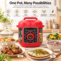 Cuisinière électrique à pression multifonctionnelle 6L 1000W avec cuve intérieure antiadhésive, cuisson automatique, maintien au chaud, pour la cuisine à domicile
