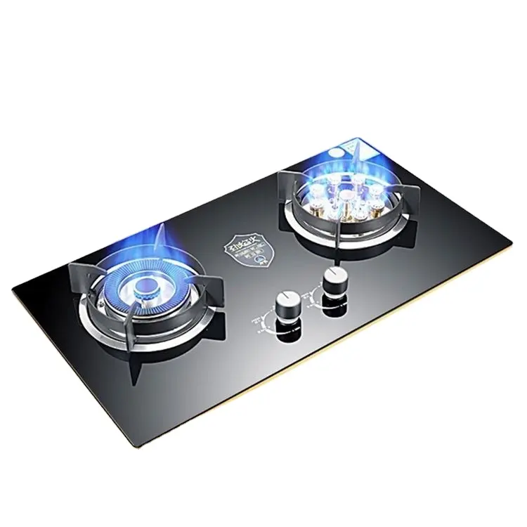 Widely Used Empered Glass 2 Burner Gas Stove Metal Seaming Gas Stove