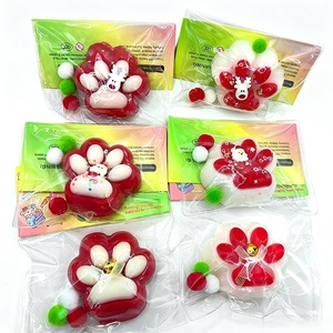 Christmas <b>Cat</b> Paw <b>Squishy</b> Super Soft Slow Rising Squeeze Toy Stress Relief Fidget Toy Christmas Gift for Kids Students - Product Image 1