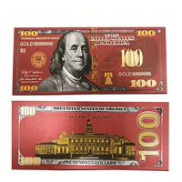 Faux billets de banque réalistes en feuille d'or de 100 dollars américains, collection artistique, billet de banque noir USD, 100 dollars pour fête