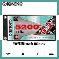 GNB GAONENG 5200MAH 2S 7.4V 110C Short Shorty Pack 5.0mm Bullet Hard Case Baterai LiPo untuk Mobil Balap RC Skala 1:10 1/12