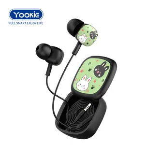 Yookie fone de ouvido sem fio para celular, com fio e microfone, para música, 3.5mm