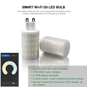 WiFi Smart G9 lampadina 6W dimmerabile 2700K-6500K APP Mobile Smart Life App controllo G9 LED lampada