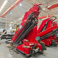 Grue à flèche articulée hydraulique de 2 tonnes montée sur camion, grue de chargement à bras pliable pour camions de petite taille, construction et manutention de marchandises