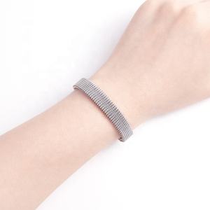 Bracciale primavera VEROMCA placcato oro nero maglia elasticizzata Design gioielli bracciale in acciaio inox da uomo - Product Image 4