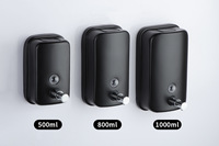 Distributeur de savon mural manuel en acier inoxydable 304, 500 ml, 800 ml, 1000 ml, pompe à savon liquide de luxe pour salle de bain d'hôtel
