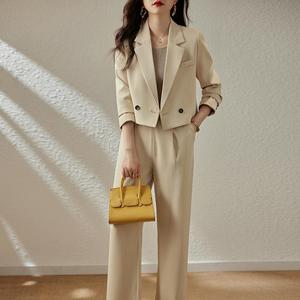 Conjunto Casual <span class=keywords><strong>de</strong></span> Dos Piezas para <span class=keywords><strong>Mujer</strong></span>, Traje Formal y Pantalones en Color Caramelo, Elegante y a la Moda - Product Image 5