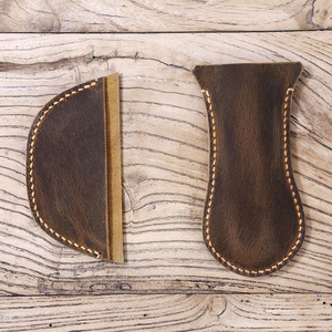 蔬菜鞣革锅提手盖炊具皮革铸铁煎锅提手盖2件套 - Product Image 5