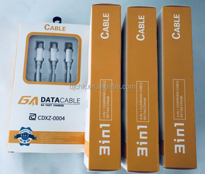 CERTIFICADOS CE ROHS Super Fast 66W 3 en 1 Blanco One Drag Tres cables de datos <span class=keywords><strong>Carga</strong></span> para <span class=keywords><strong>Apple</strong></span> 66W <span class=keywords><strong>Carga</strong></span> de teléfono de tres cabezales - Product Image 1