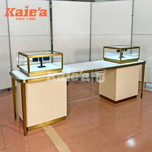 Meja pajangan perhiasan mewah desain furnitur pajangan kabinet dengan lemari kaca dan lampu LED untuk toko ritel - Product Image 1