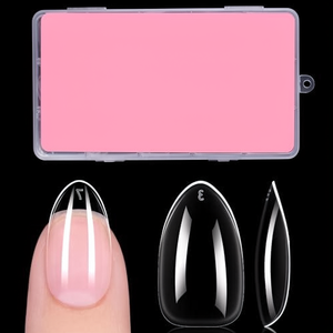 <span class=keywords><strong>AILLSA</strong></span> - Puntas de Uñas Cortas en Forma de Almendra, 15 Tamaños, 240 Piezas, Preformadas, Suaves, Transparentes, ABS, Cobertura Total, Uñas Postizas - Product Image 4