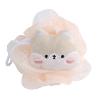 Prix d'usine pas cher maille éponge boule de bain fleur douche pouf personnalisé exfoliant Loofa éponge bain avec mousse de forme ronde