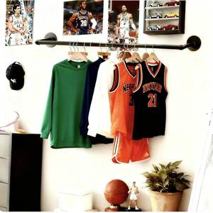 壁掛け式鉄製多機能工業用ヘビーデューティー省スペース取り外し可能なハンギング洋服ラック（リビングルーム、寝室用） - Product Image 2