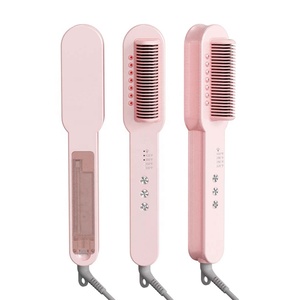 Cepillo Alisador de Pelo a Vapor Personalizado 3 en 1 Peine para Rizar y Alisar de Calentamiento Rápido Peine Caliente Cepillo Eléctrico para el Cabello - Product Image 1