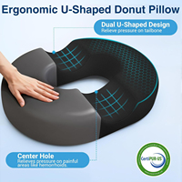Coussin de siège ergonomique en forme de donut, grand coussin de chaise de bureau, coussin respirant pour hémorroïdes