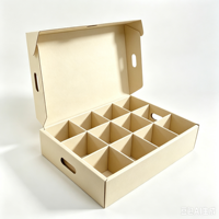 Boîte en carton jaune clair de haute qualité et raffinée avec séparateurs, boîte cadeau personnalisée pour fruits