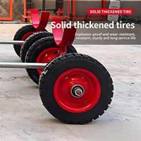 Chariot de manutention de tuyaux d'incendie robuste avec fourches rotatives à 360 degrés et pneus épaissis antidérapants pour chantier de construction