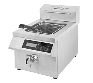 Friteuse Commerciale 8L 3500W/5000W avec Contrôle Tactile, Filtre à Induction Relevable pour Comptoir AM-CD12F101, Friteuse Électrique à Écran Tactile - Product Image 1