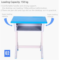 Design personnalisé ensemble de mobilier scolaire moderne salle de classe étudiants bureau et chaise enfants table d'étude avec dessus de table en MDF