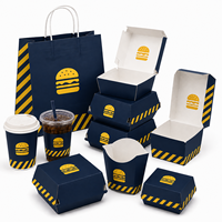 Boîte à frites jetable en papier pour emporter, emballage alimentaire personnalisé pour ailes de poulet, boîtes à hamburgers, conteneur pour plats à emporter rapides