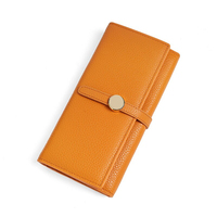 Dompet Panjang Kulit Sapi Buatan Tangan dengan Ritsleting, Kunci Tahan Lama, Dapat Disesuaikan, Premium Berkualitas Tinggi untuk Wanita, Semua Musim
