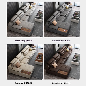 Divano Angolare Multifunzionale con Contenitore in Vera Pelle, Set Combinato per Soggiorno, Disponibile in Diverse Misure - Product Image 5