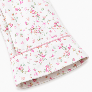 Ensemble de pyjama personnalisé pour femme, imprimé floral d'été, en soie, manches longues, chemise de nuit boutonnée, short à taille élastique, vêtements de nuit doux en tricot, deux pièces - Product Image 3