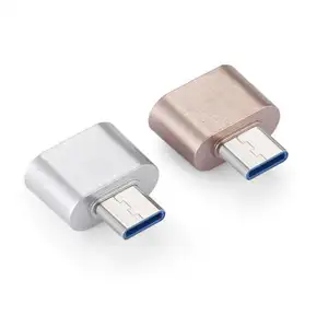 Adaptor OTG Tipe C Perak Lapis Emas, Konverter Adaptor Usb Tipe-c Usb Tipe-c Otg Tipe C Bagian Tunggal