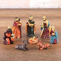 Ornements de micro-paysage, scène de la Nativité, décorations de Noël, figurines religieuses, trois mages, sainte famille, ferme