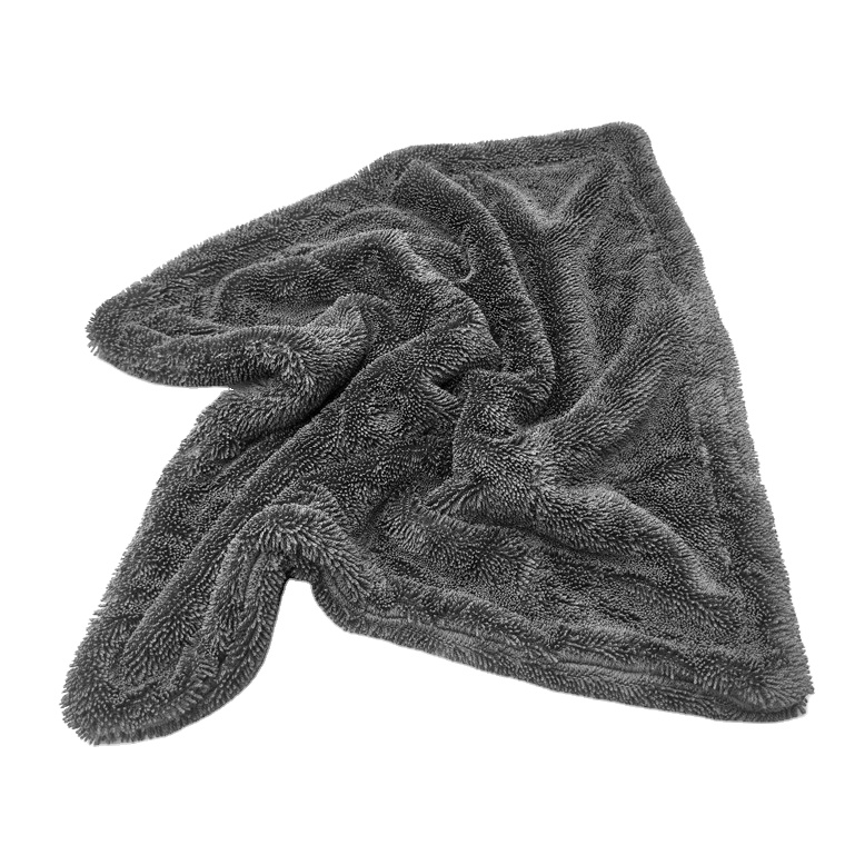 Оптовая продажа, мягкая плюшевая Тяжелая темно-серая ткань для детейлинга 1200gsm, большое полотенце из микрофибры для мытья автомобиля